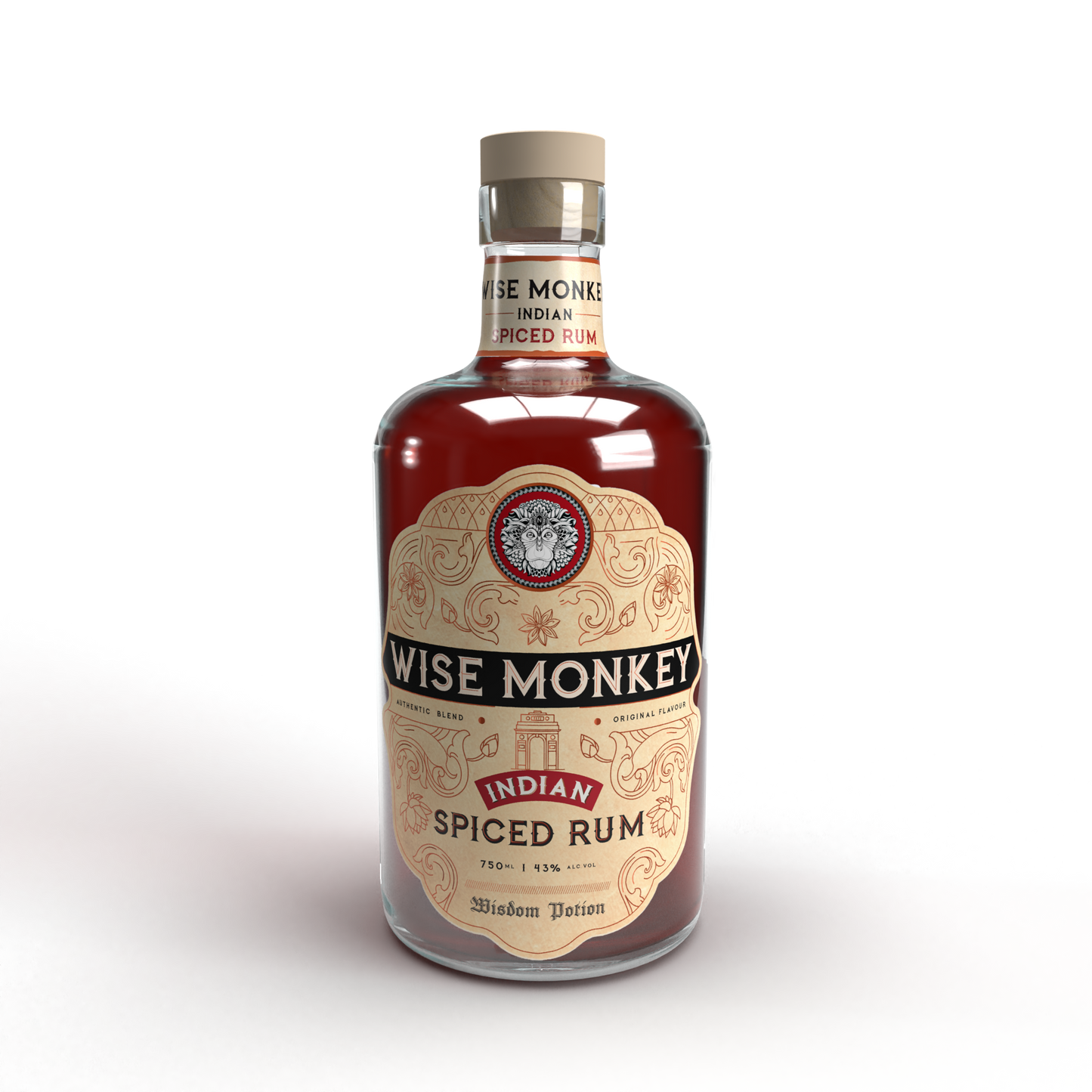 Wise Monkey Indian Spiced Rum 70CL 43%